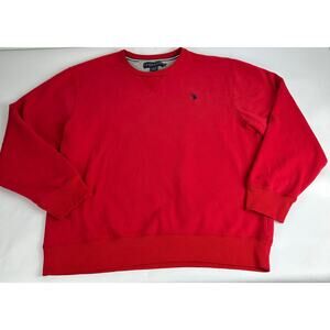 US Polo Assn Size XXL 2XL Sweatshirt Red Holiday Christmas Soft Crew Neck Men's
